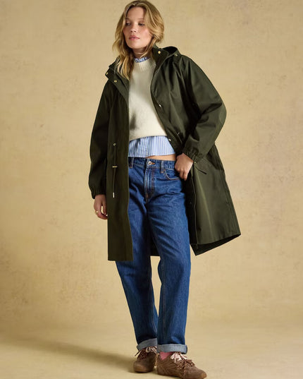 Joules Stormwell Waterproof Raincoat with Hood - Khaki Green