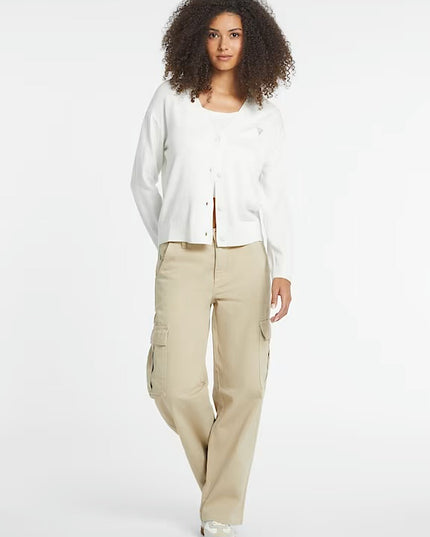 Guess Jeans Mini Triangle Cardigan - Warm White