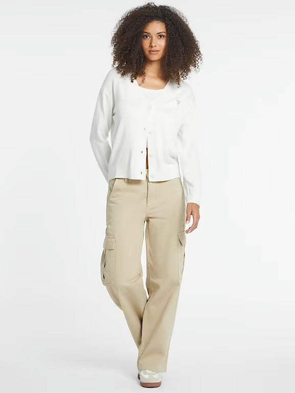 Guess Jeans Mini Triangle Cardigan - Warm White