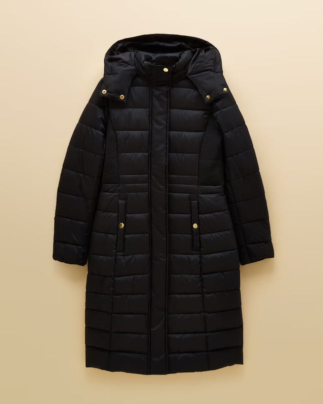Joules Windborough Longline Padded Coat with Hood - Navy