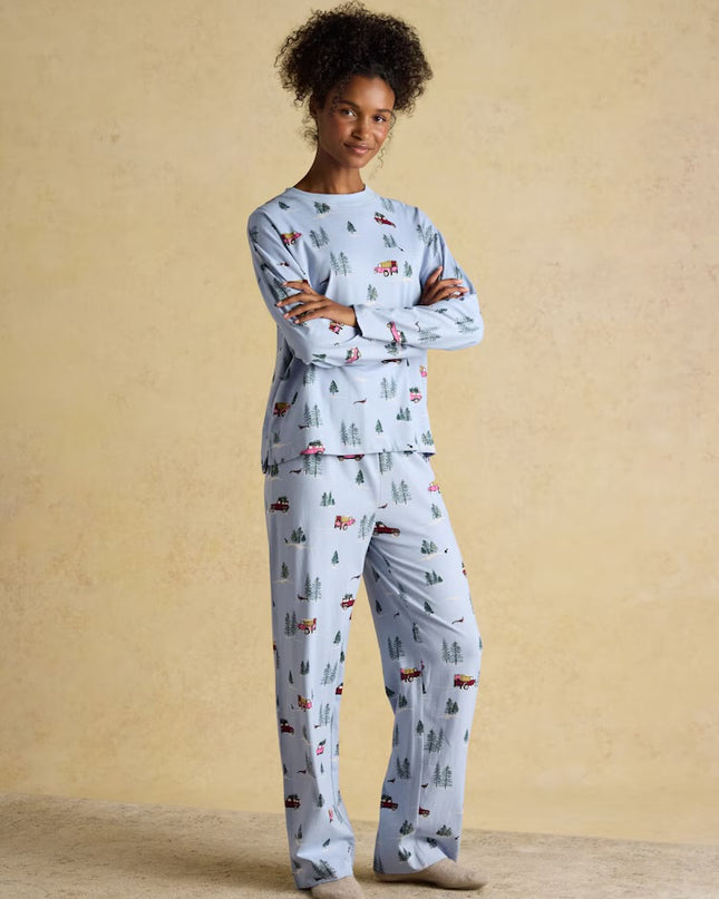 Lyla 4x4 Jersey Cotton Pyjama Set - Blue