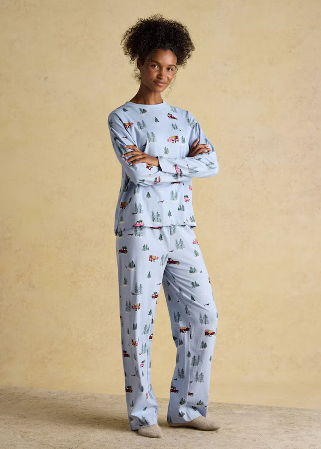 Lyla 4x4 Jersey Cotton Pyjama Set - Blue