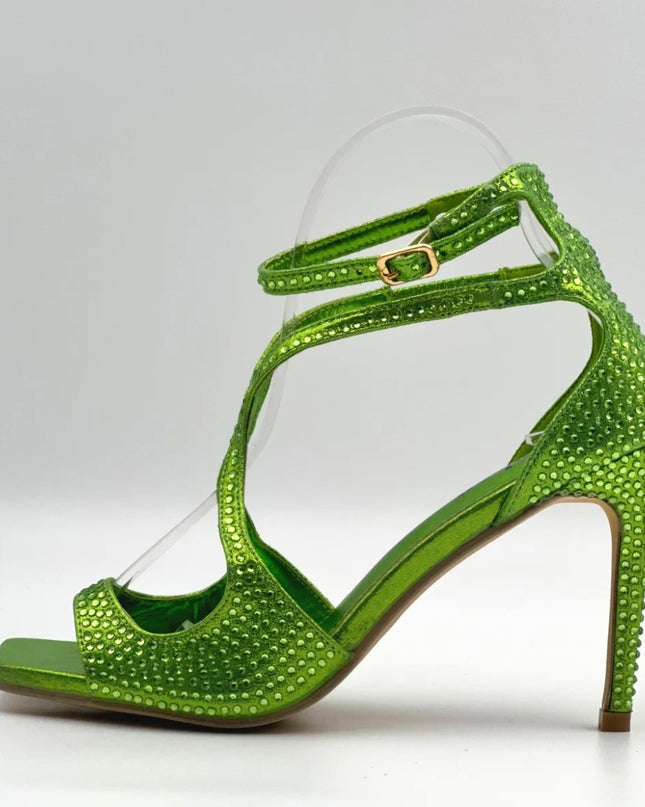 Molly Peep Toe Strappy Heel - Green