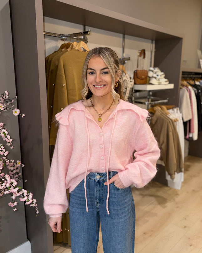 Frill Cardigan - Pink
