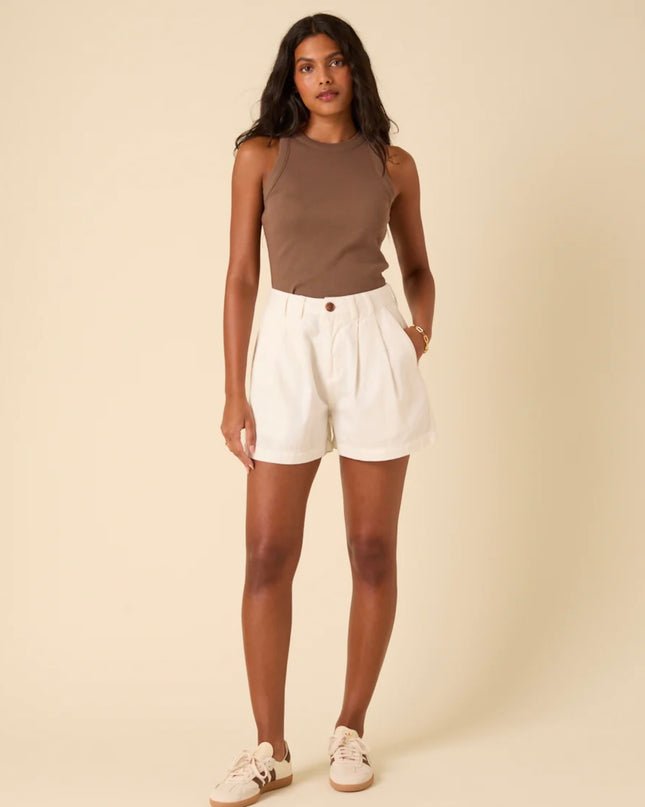 Ribbed Racer Vest - Brown