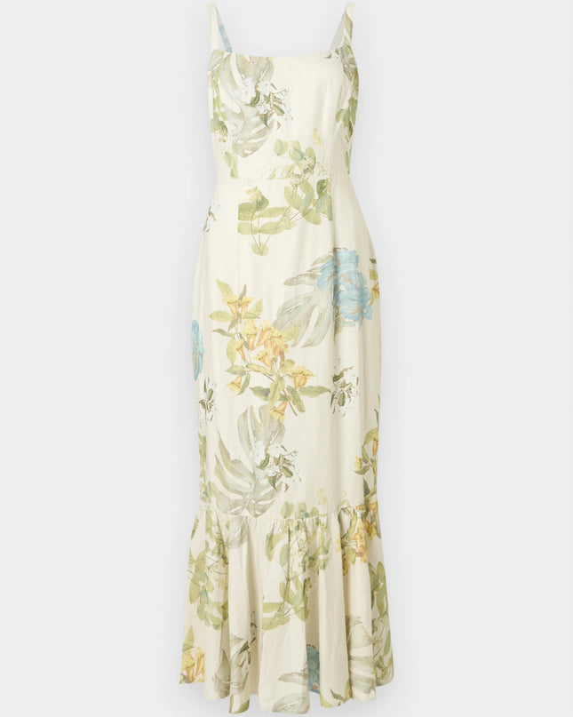 Guess Rory Linen Blend Dress - Green Multi