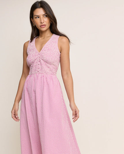 Sleeveless Eliza Midi Dress - Pink