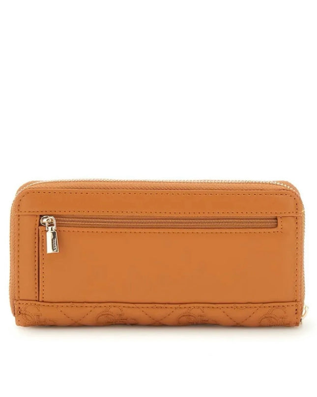 Guess Adelasia Large Zip Around Purse - Caramel