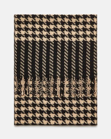 Langtree Scarf Black Houndstooth