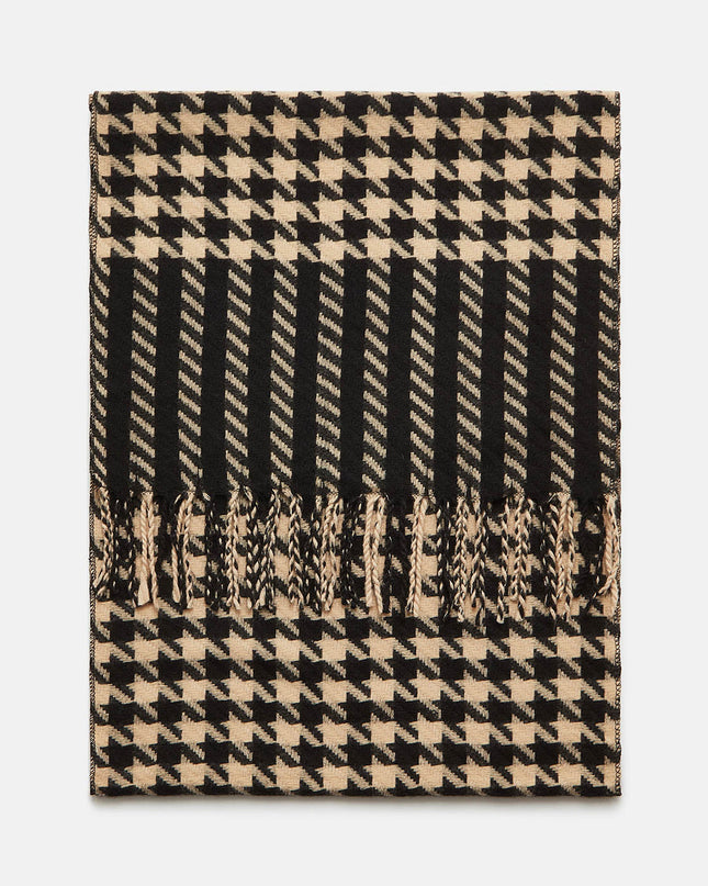Langtree Scarf Black Houndstooth