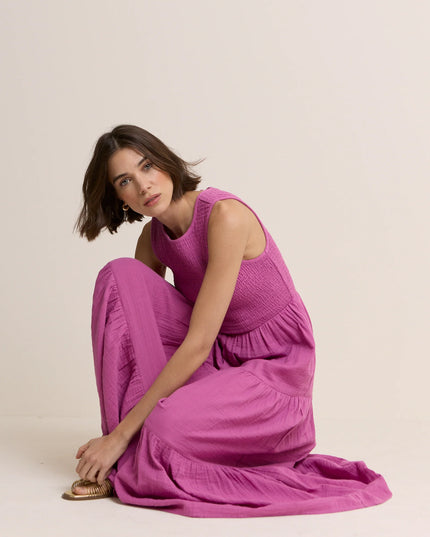 Sleeveless Charlie Midi Dress - Pink