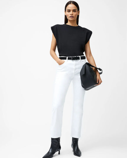 French Connection Rallie Shoulder Pad Tank Top - Black