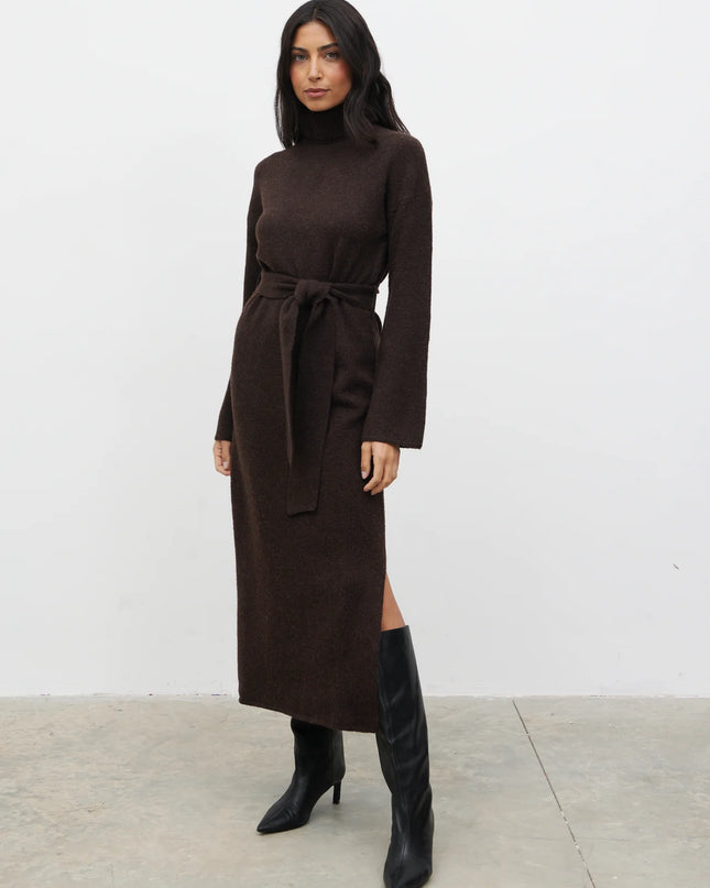Wrenley Midiaxi Knit Dress - Brown