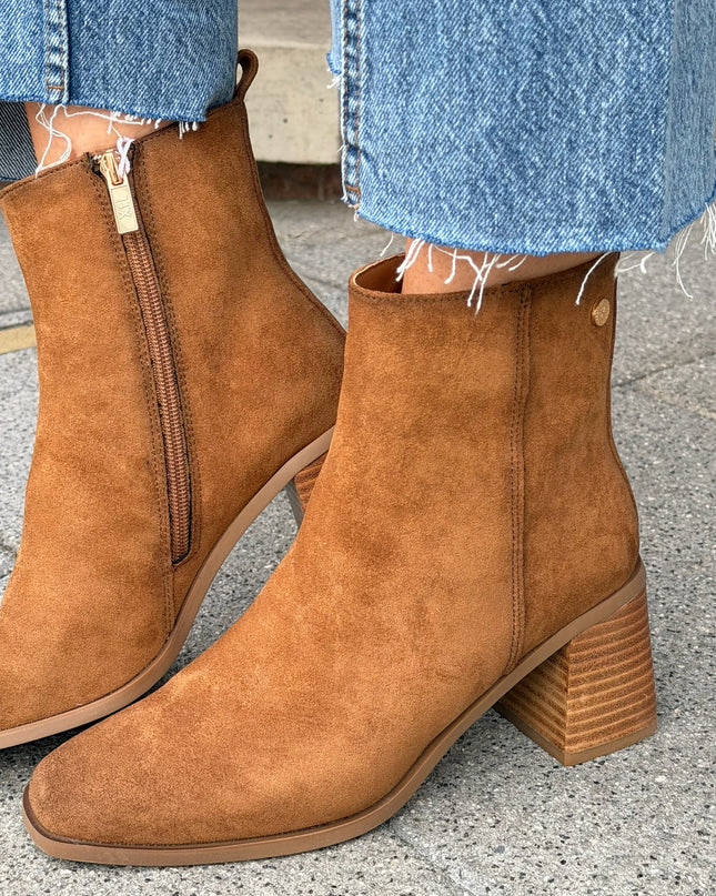Suede Ankle Boot - Camel
