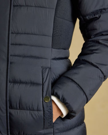 Joules Windborough Longline Padded Coat with Hood - Navy