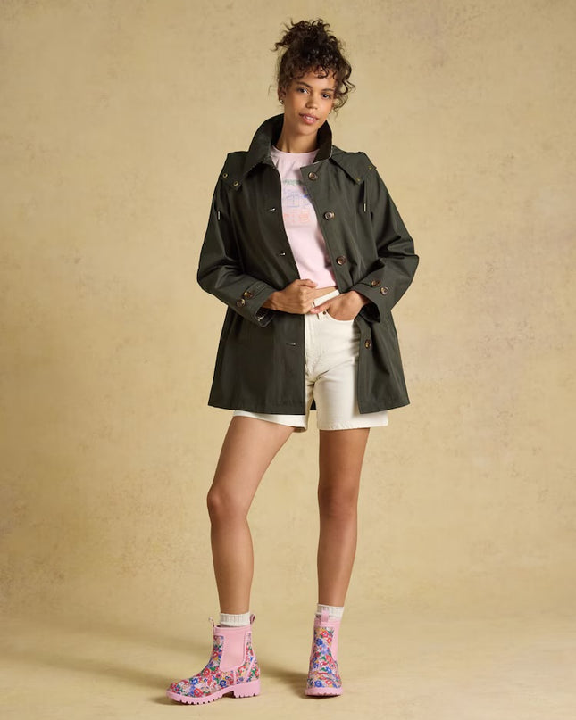 Rainmore Waterproof Button Through Raincoat -  Khaki Green