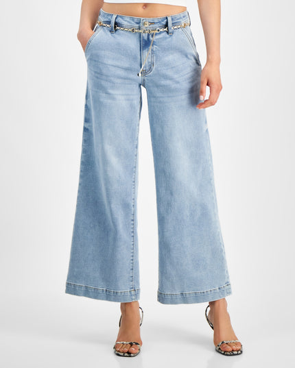 Guess Zoya Wide-Leg Cropped Jeans - Light Blue