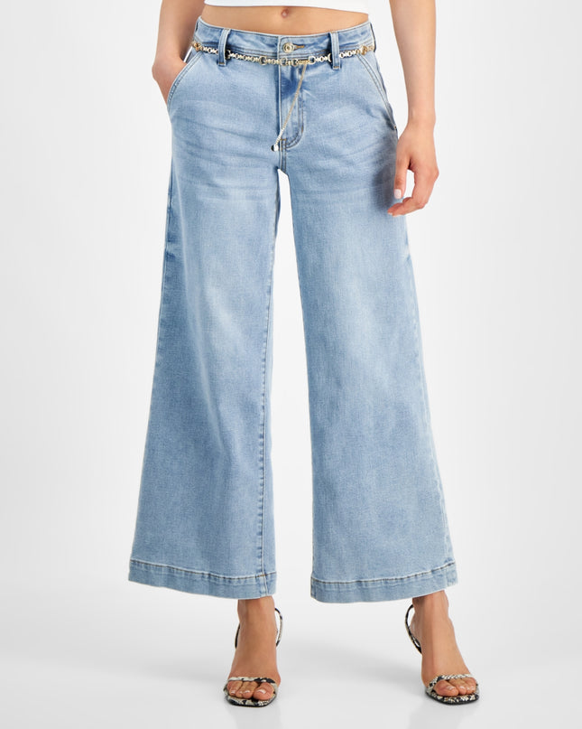 Guess Zoya Wide-Leg Cropped Jeans - Light Blue