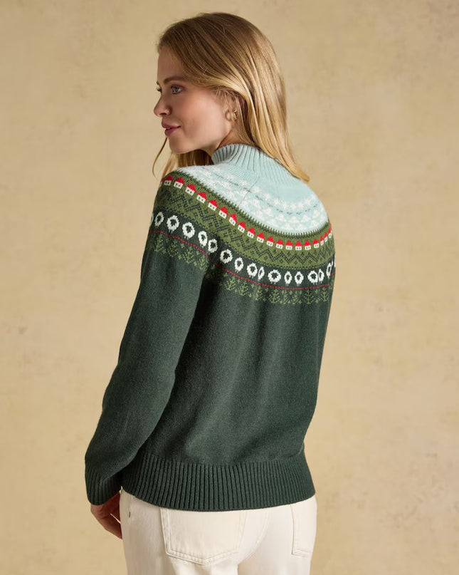 Joules Landscape Pattern Knitted Jumper - Green