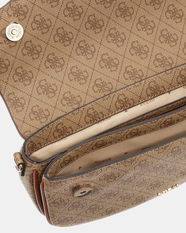 Guess Dea Flap Shoulder Bag - Light Brown