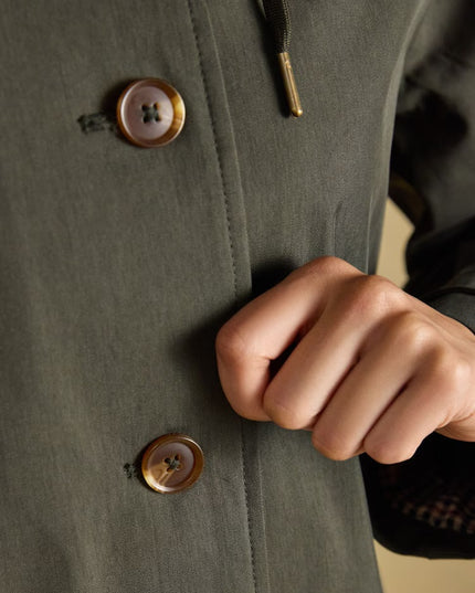 Rainmore Waterproof Button Through Raincoat -  Khaki Green