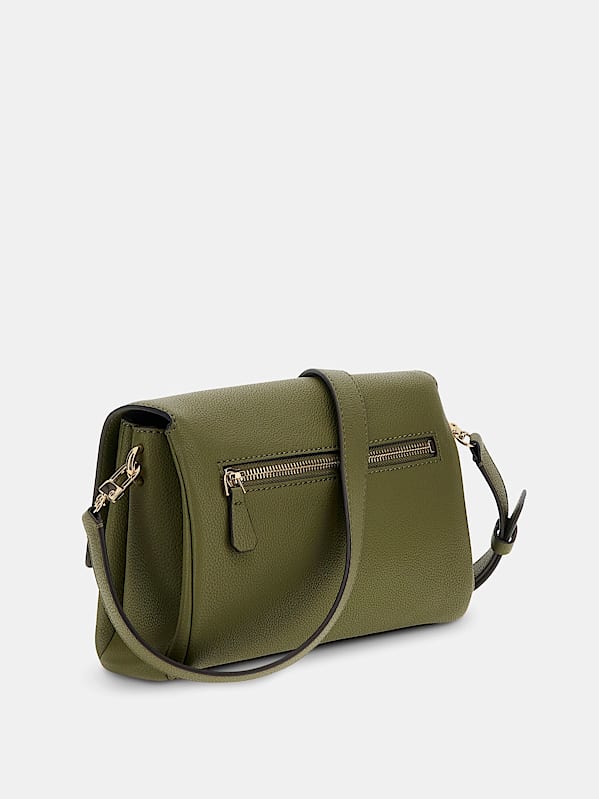 Guess Gregoria Flap Crossbody - Olive Green