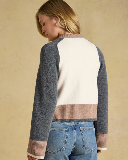 Joules Nora Knitted Cardigan - Cream & Tan