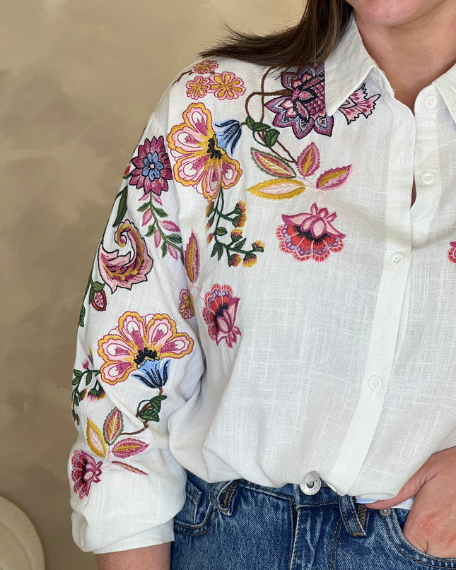 Embroidered Shirt - White/Multi