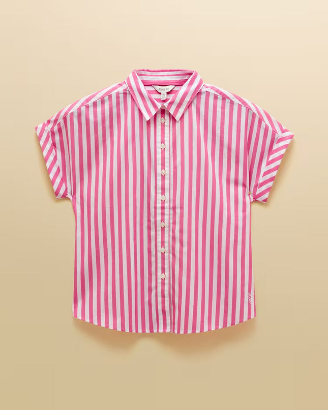 Kiera Short Sleeve Relaxed Fit Shirt - Pink Stripe