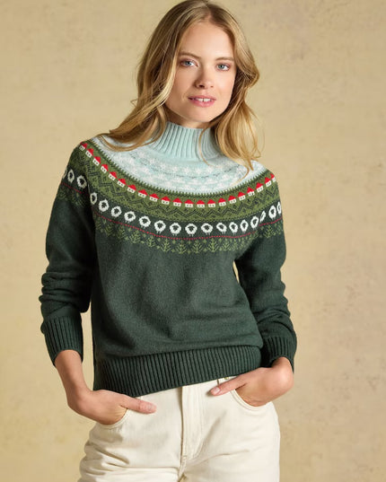Joules Landscape Pattern Knitted Jumper - Green