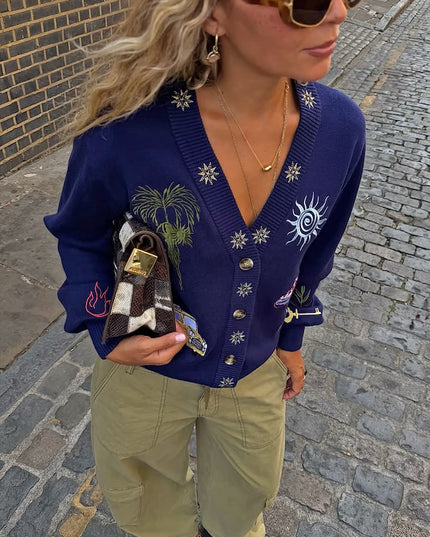 Navy Icons Cardigan