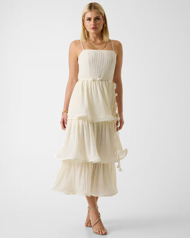 Guess Chiffon Flounced Midi Dress