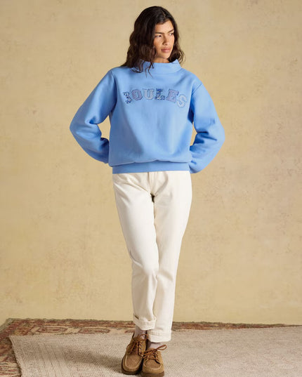 Joules Patchwork Wide Neck Sweatshirt - Blue