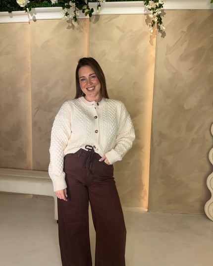 Damina Cableknit Cardigan - Birch