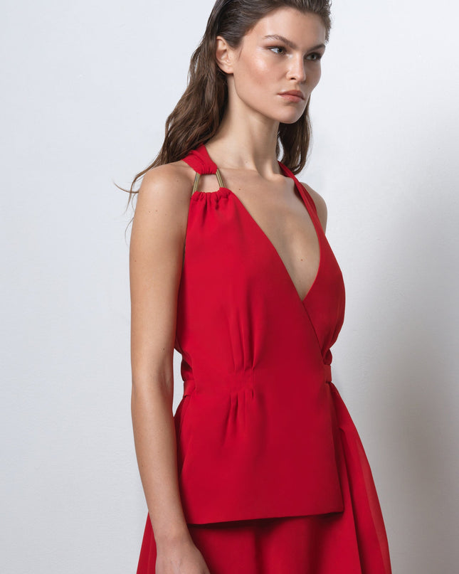 French Connection Vinne Eden Tailored Dress - Lipstick Red