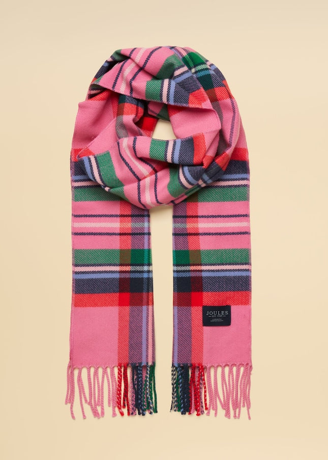 Joules Langtree Scarf - Pink & Green