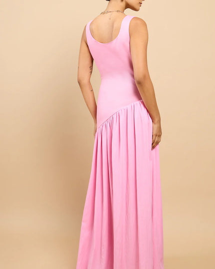 Elora Dropped Waist Midaxi Dress - Pink