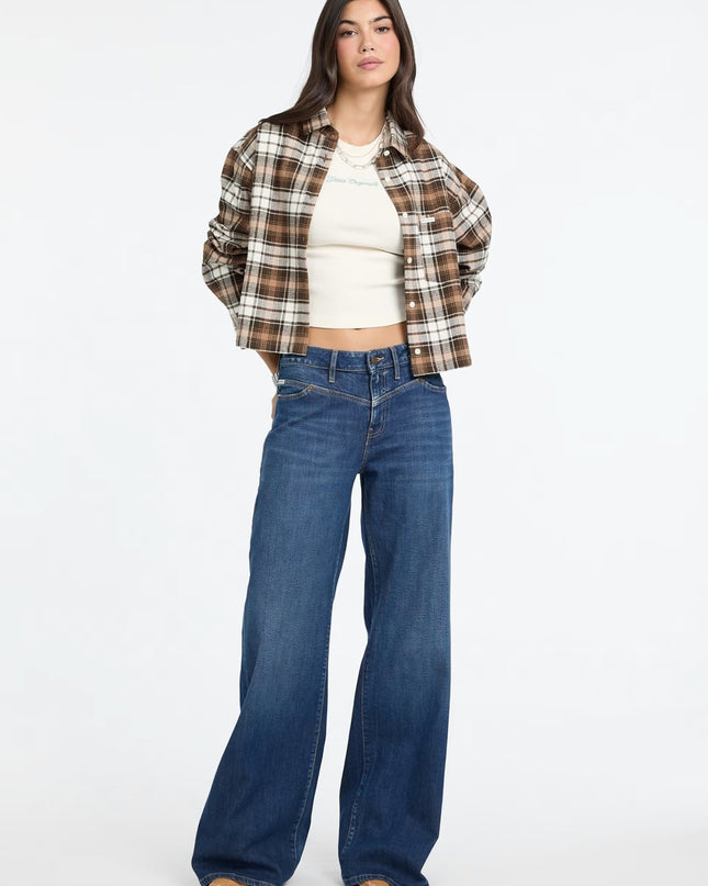 Guess Jeans Boxy Shirt - Safari Tan Multi Check
