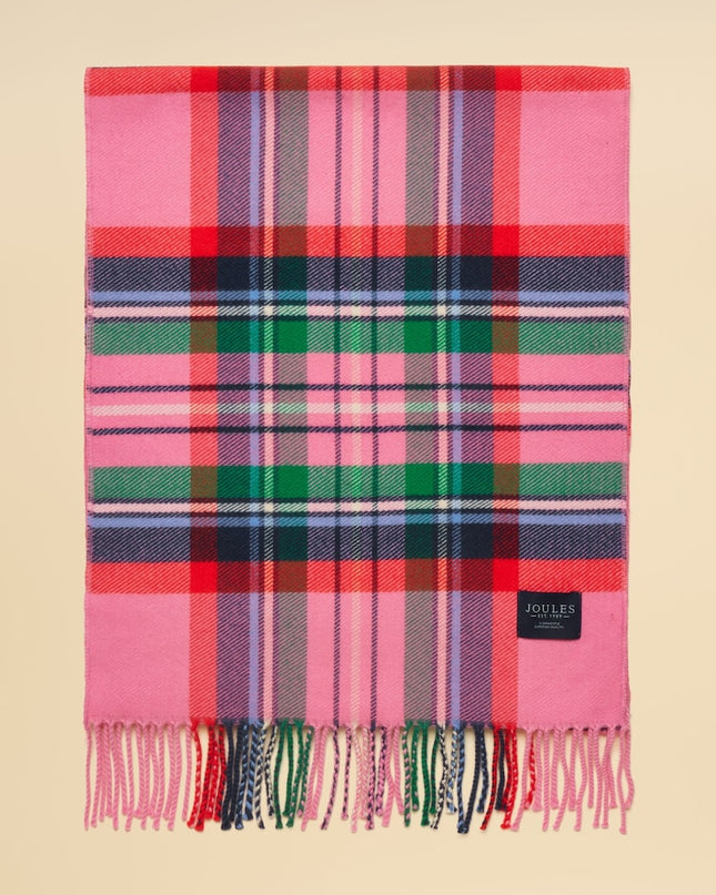 Joules Langtree Scarf - Pink & Green