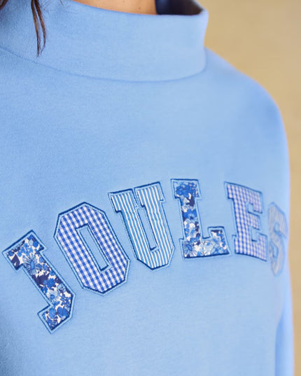Joules Patchwork Wide Neck Sweatshirt - Blue