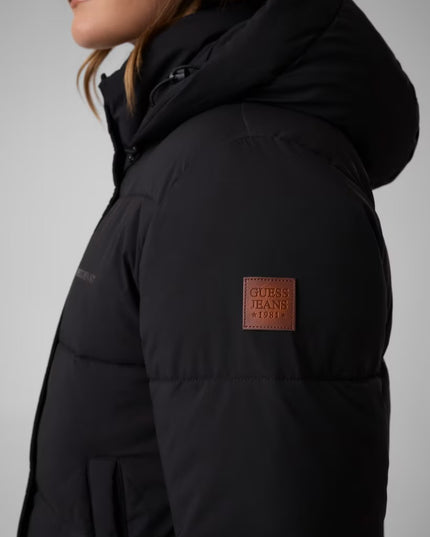 Guess Jeans Cropped Puffer Coat - Black