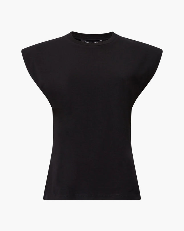 French Connection Rallie Shoulder Pad Tank Top - Black