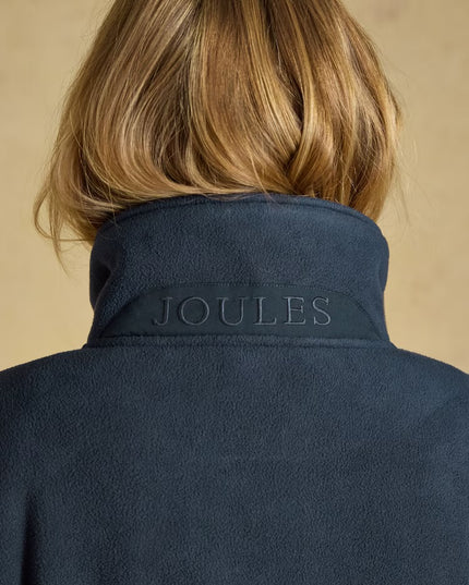 Longline Fleece Funnel Neck Full Zip Fleece Jacket - Navy