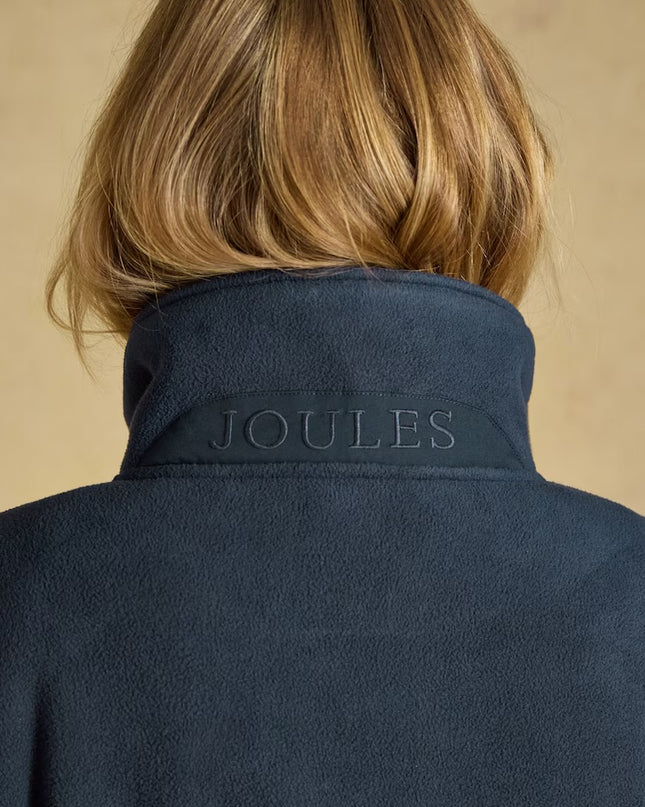 Longline Fleece Funnel Neck Full Zip Fleece Jacket - Navy