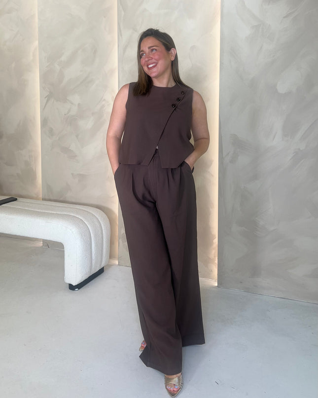 Waistcoat and Trouser Co-Ord - Brown