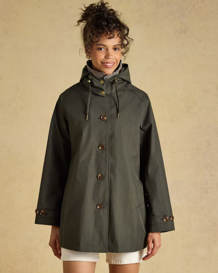 Rainmore Waterproof Button Through Raincoat -  Khaki Green