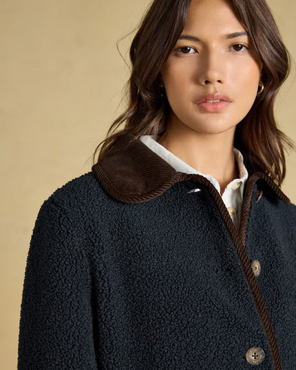 Joules Sadie Button Through Fleece Jacket - Navy