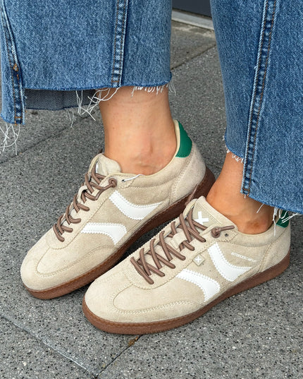 Colour Block Sneaker - Beige/Green