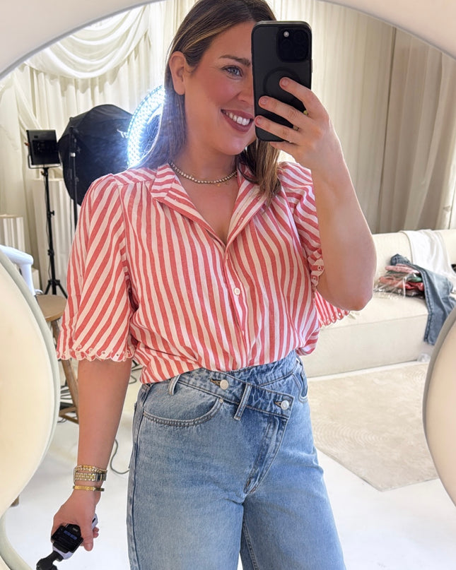 Short Sleeve Shirt - Red Stripe