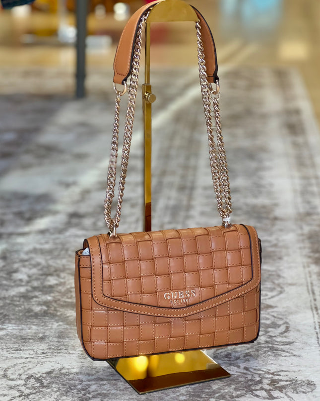 Guess Sandy Convertible Crossbody Flap - Caramel